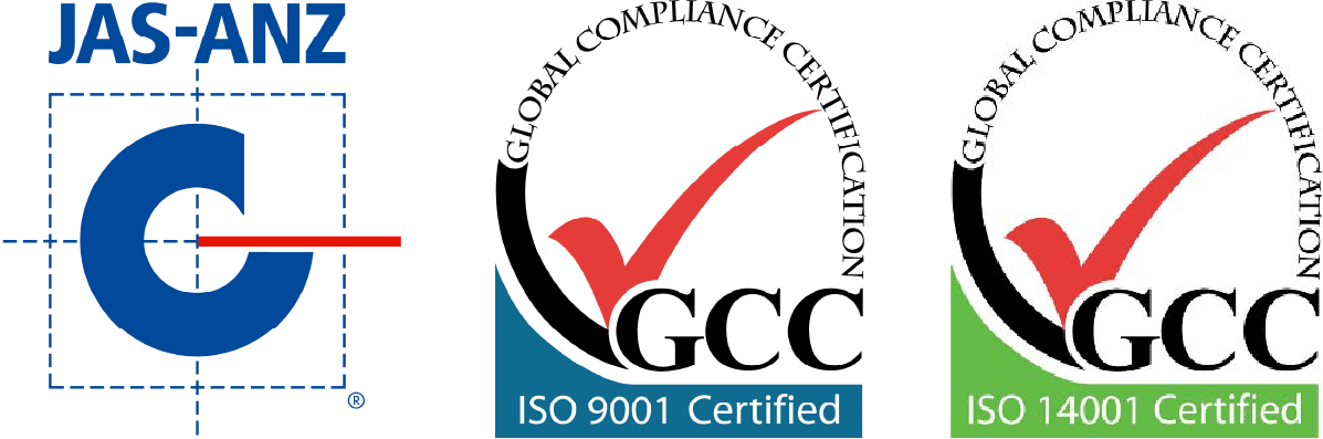 JAS-ANZ GCC ISO 9001 Certified GCC ISO 14001 Certified